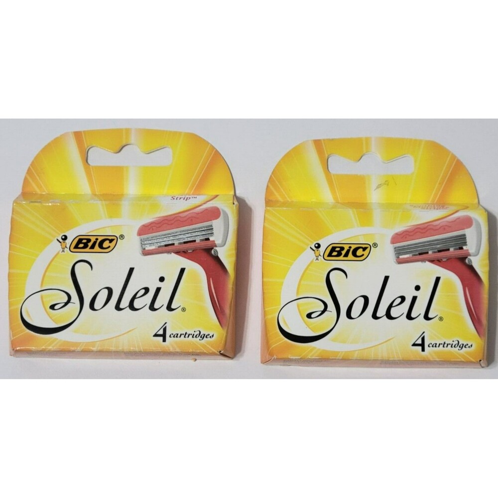 Bic Soleil Women Razor 3 Blades Cartridge Refills Shaver 2 Packs of 4